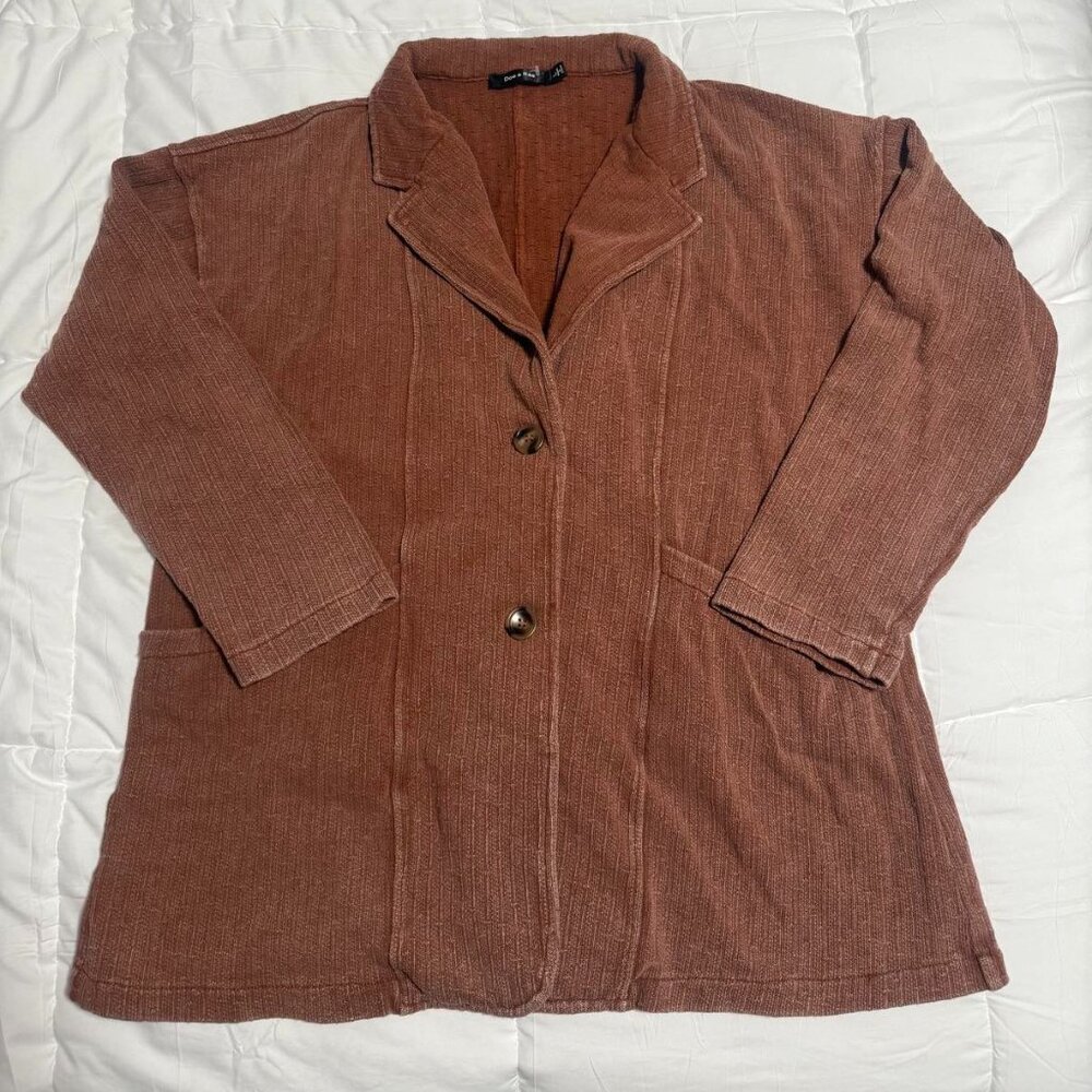 Doe & Rae Brown Blazer Large NWOT